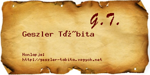 Geszler Tábita névjegykártya